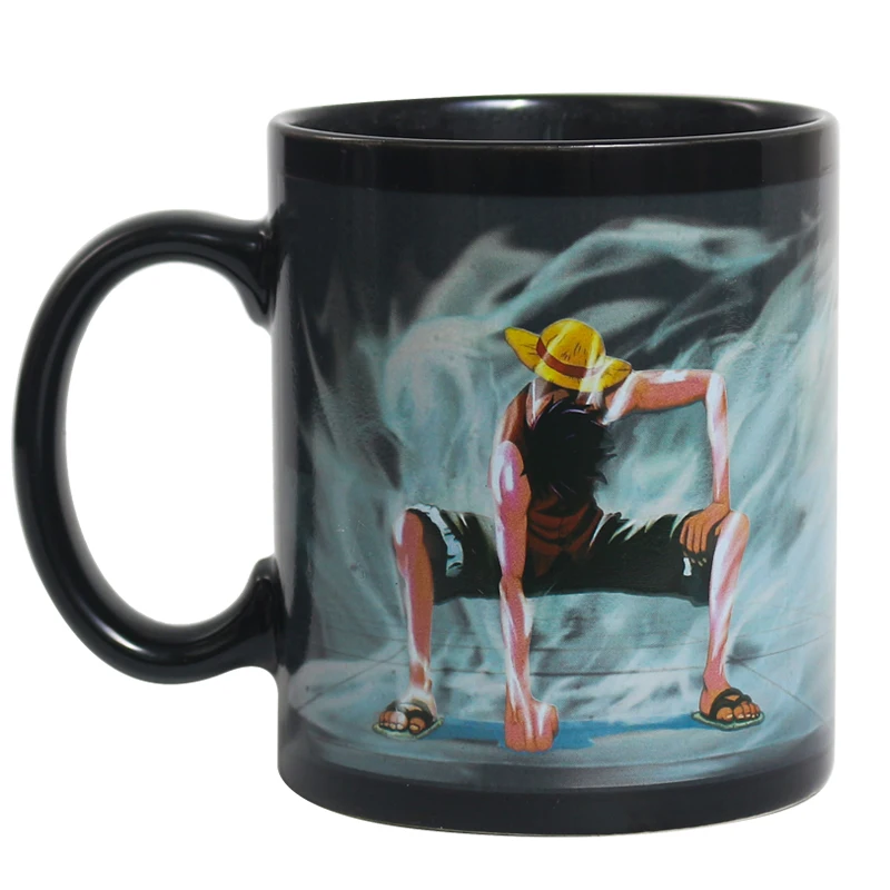 Japan Cartoon Luffy ZORO ONE PIECE Mugs With Cover Pure Color Thermos Mugs Cup Kitchen Tool Gift