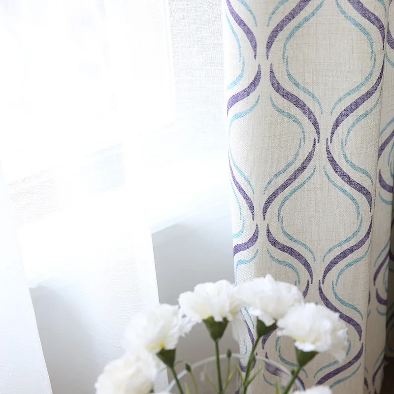 

Nordic Modern Slub Cotton Small Fresh Shade Curtains for Living Dining Room Bedroom.