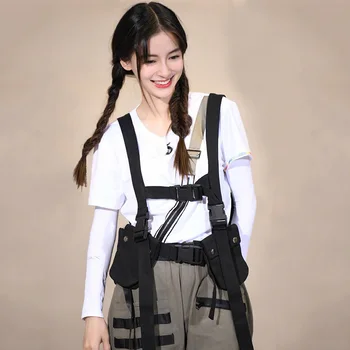 

Chest Rig Bag Fashion Tactical Hip Hop Streetwear Functional Vest Waist Bags Unisex Oxford Fanny Pack Adjustable Streetwear Bag