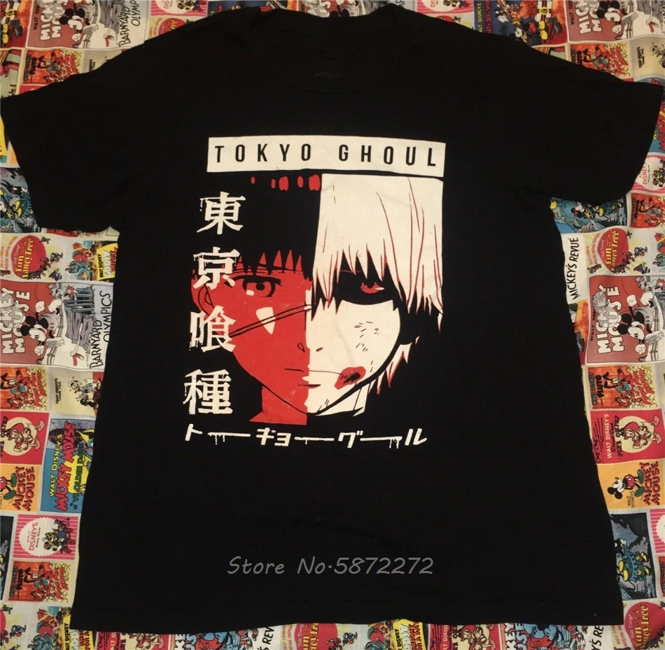 Tee Shirt Tokyo-Ghoul Kaneki Ken Anime Manga Funimation Nice Cotton Cartoon Loose New