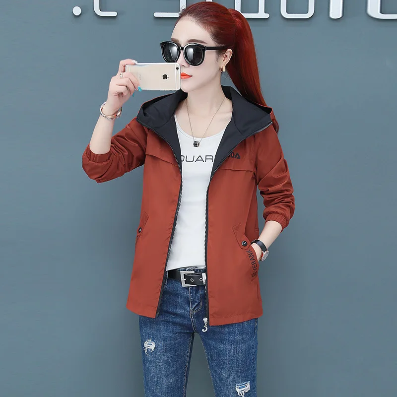 Very best  Figure Rong Coat Women's Spring And Autumn Korean-style Trend of Fashion Casual Hooded Zipper Jacke