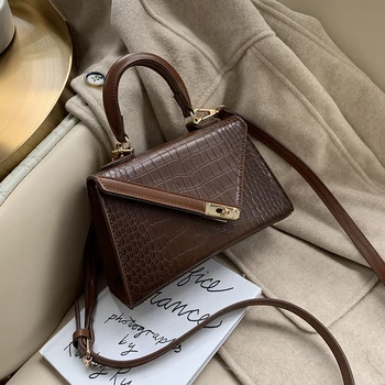 

Solid Color Stone Pattern Leather Crossbody Bags Designer For Women Luxury Shoulder Messenger Bag Female Handbags Bolsa Feminina