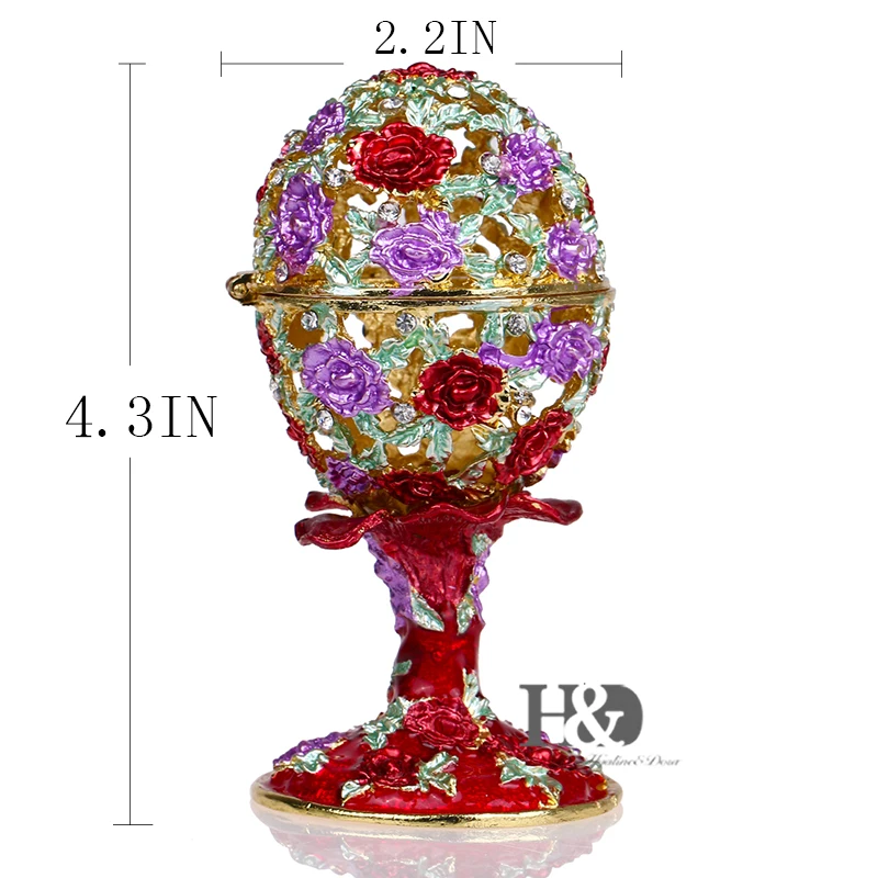 H&D, навесная шкатулка для ювелирных изделий, ручная роспись, Bejeweled, коробки в форме яйца, кольцо, держатель, коллекционные украшения для дома, свадьбы