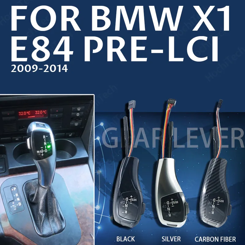 

Рукоятка переключения сменная углеродное волокно черная серебряная искусственная кожа для BMW X1 2009-2014 E84 аксессуары до LCI светодиодная ручка переключения передач