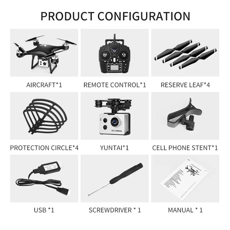 

FPV RC Helicopter Drone Dual GPS Accurate Positioning UAV with 720P HD Camera Drones Remote Distance1000m add Extra Battery Type
