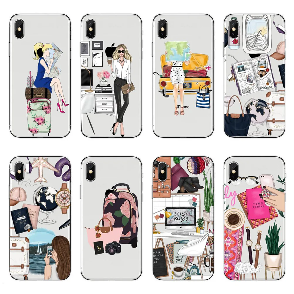 Модный мягкий чехол для мобильного телефона из ТПУ iPhone X 5S SE 6 6S Plus 7 8 женский