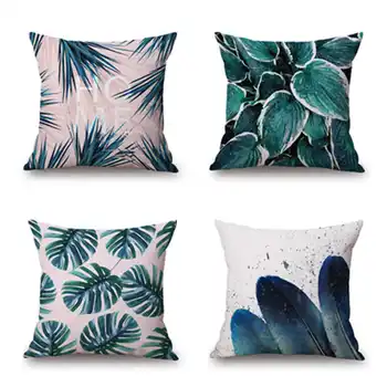 

Plant Leaves Square Pillow Case Cotton Linen Home Bed Waist Throw Car Gift 18" Cushion Cover