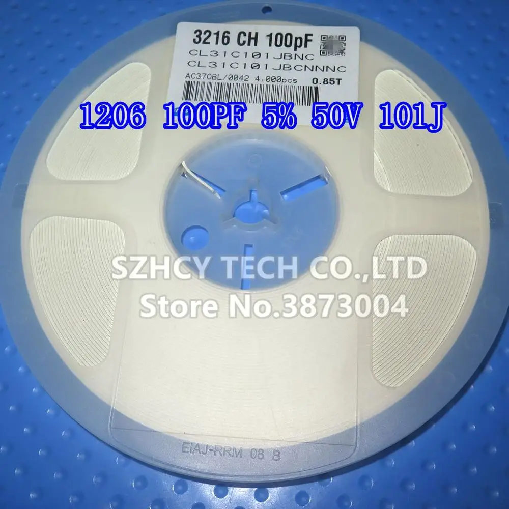 

4000Pcs 1206 100PF 5% 50V 101J CL31C101JBNNNC New and origianl