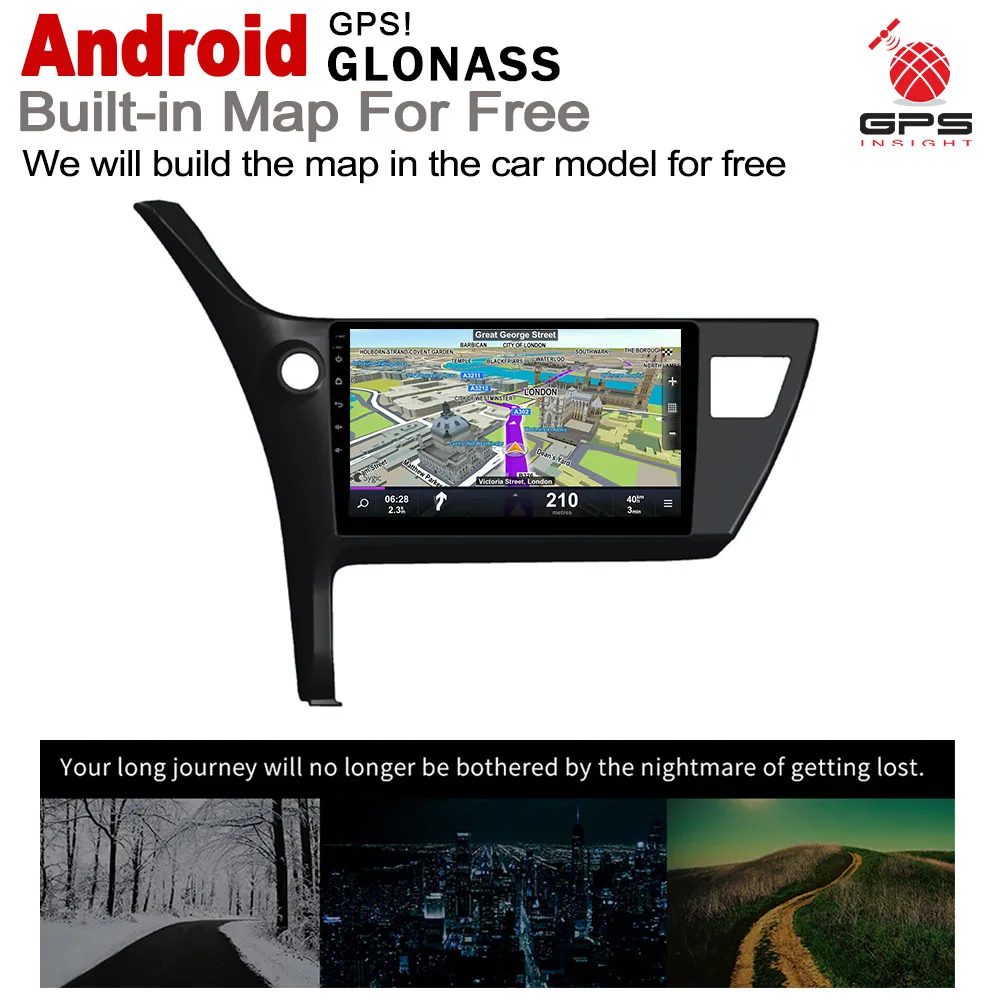 Android 2 DIN автомобильный DVD GPS для Toyota Corolla 2017 2018 2019 навигационный мультимедийный