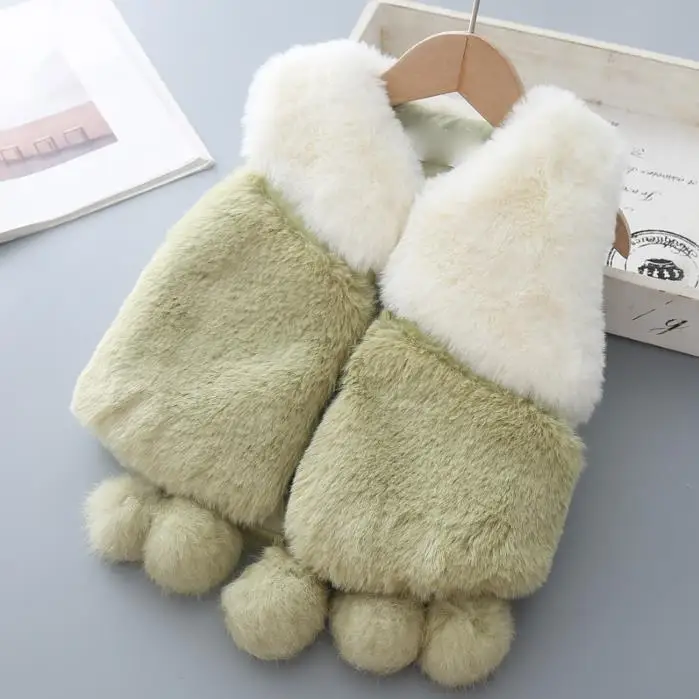 green color Осенне-зимняя куртка для девочек модная одежда с мехом для девочек, детская верхняя одежда теплые ткани для малышей, Осеннее плотное пальто рождественское пальто - Цвет: green color