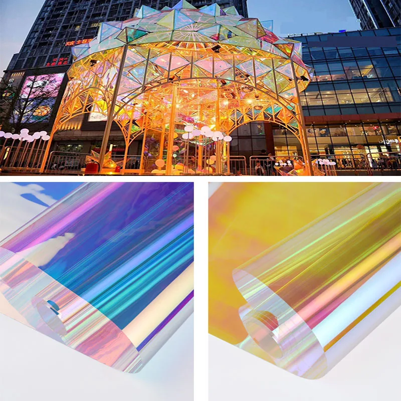 HOHOFILM 50cmx300cm Rainbow Window Film Dichroic adhesive dichroic  iridescent vinyl film decorative film Cosplay DIY Sticker