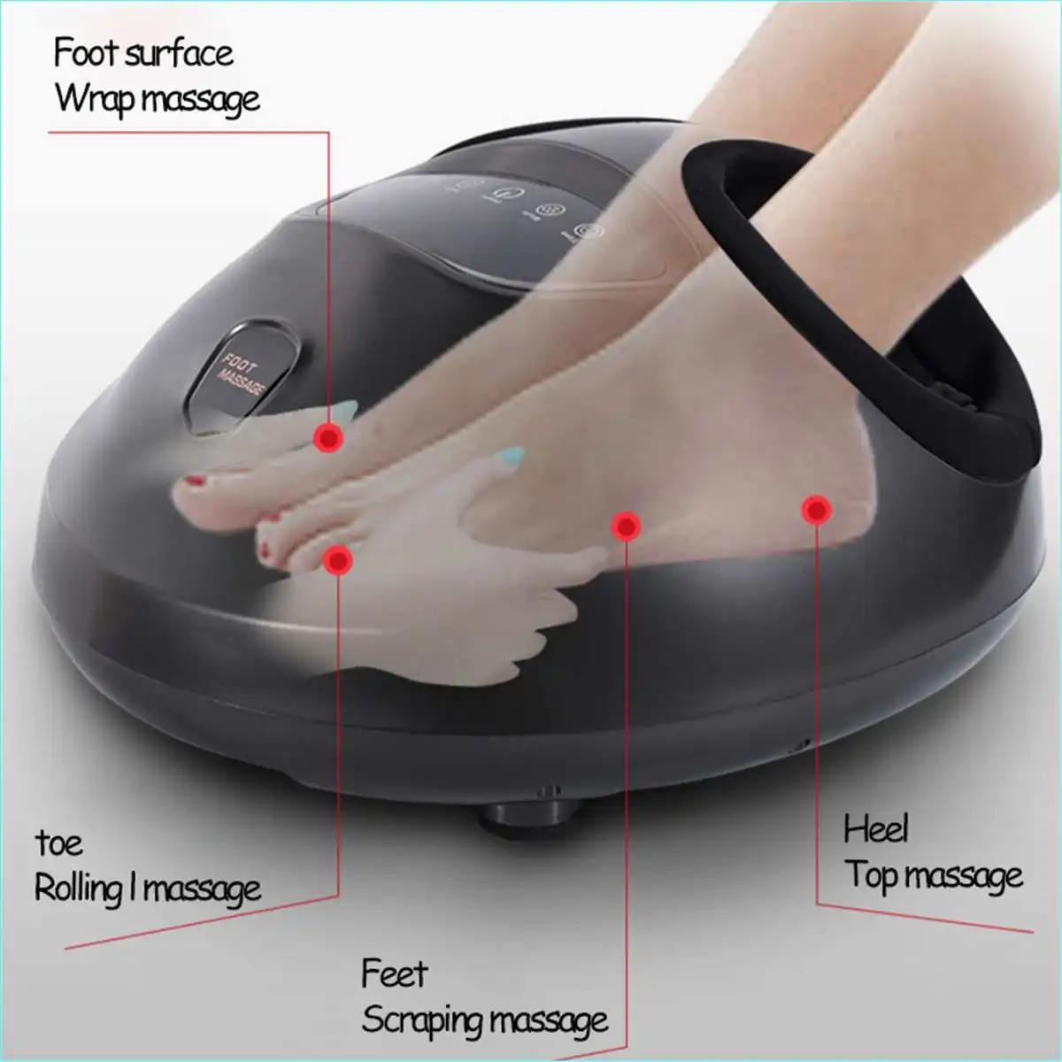 220V Electric Antistress 3D Shiatsu Kneading Air Pressure Foot Massager Infrared Foot Care Machine Heating& Therapy EU/US plug