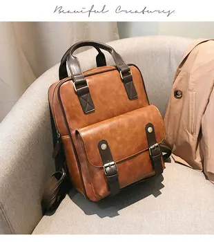 

JODIMITTY 2020 Vintage Leather Backpack Laptop Anti Theft Brown Bags Men Waterproof Travel Big Women Designer Mochila Feminina