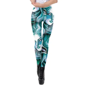 

Fashion Sports Tights Headdress Print Leggings for Women Fitness Pants Elasticity Floral Printed Legging Streetwear Sexy Leggins