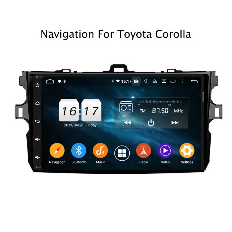 Top 9" 4G RAM 32G ROM Octa Core Android 9.0 Car GPS For Toyota Corolla 2007 2008 2009 2010 2011-2013 2