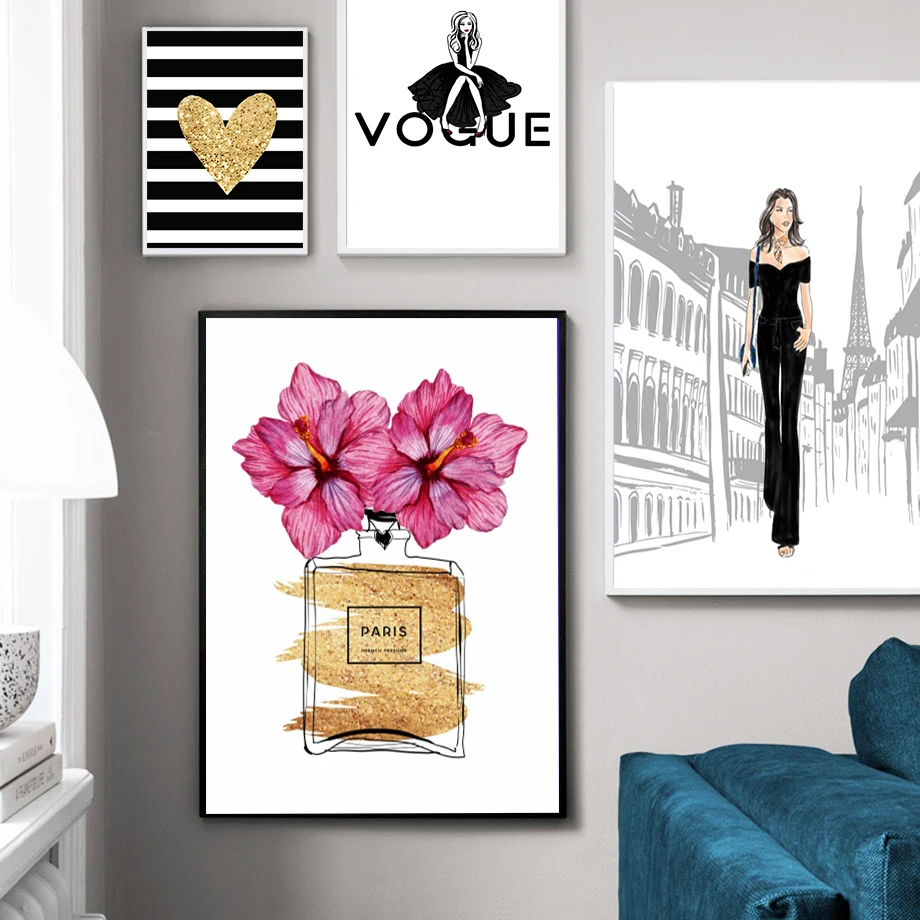 

Modern Vogue Sexy Girl Black White Pop Canvas Posters Nordic Prints Paintings Women Wall Art Pictures For Living Room Home Decor