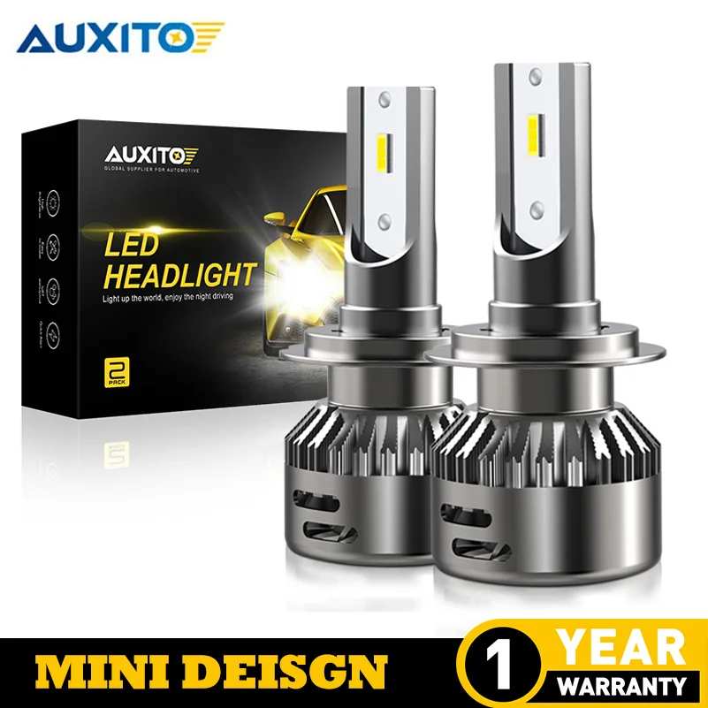 AUXITO H7 светодиодный H4 лампы для передних фар H11 9005 9006 светодиоды с чипом CSP 9600LM