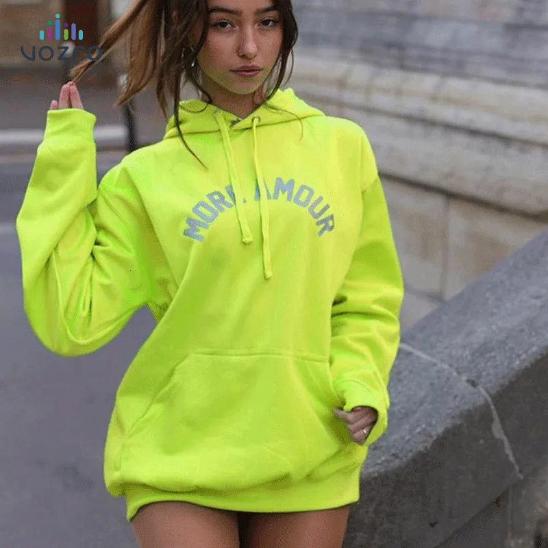 

VOZRO Ins Suit-dress Loose Basics Fund Leisure Time Woman Hoodies Hoodie Sweatshirt Moletom Clothes Blackpink Coat Shirt