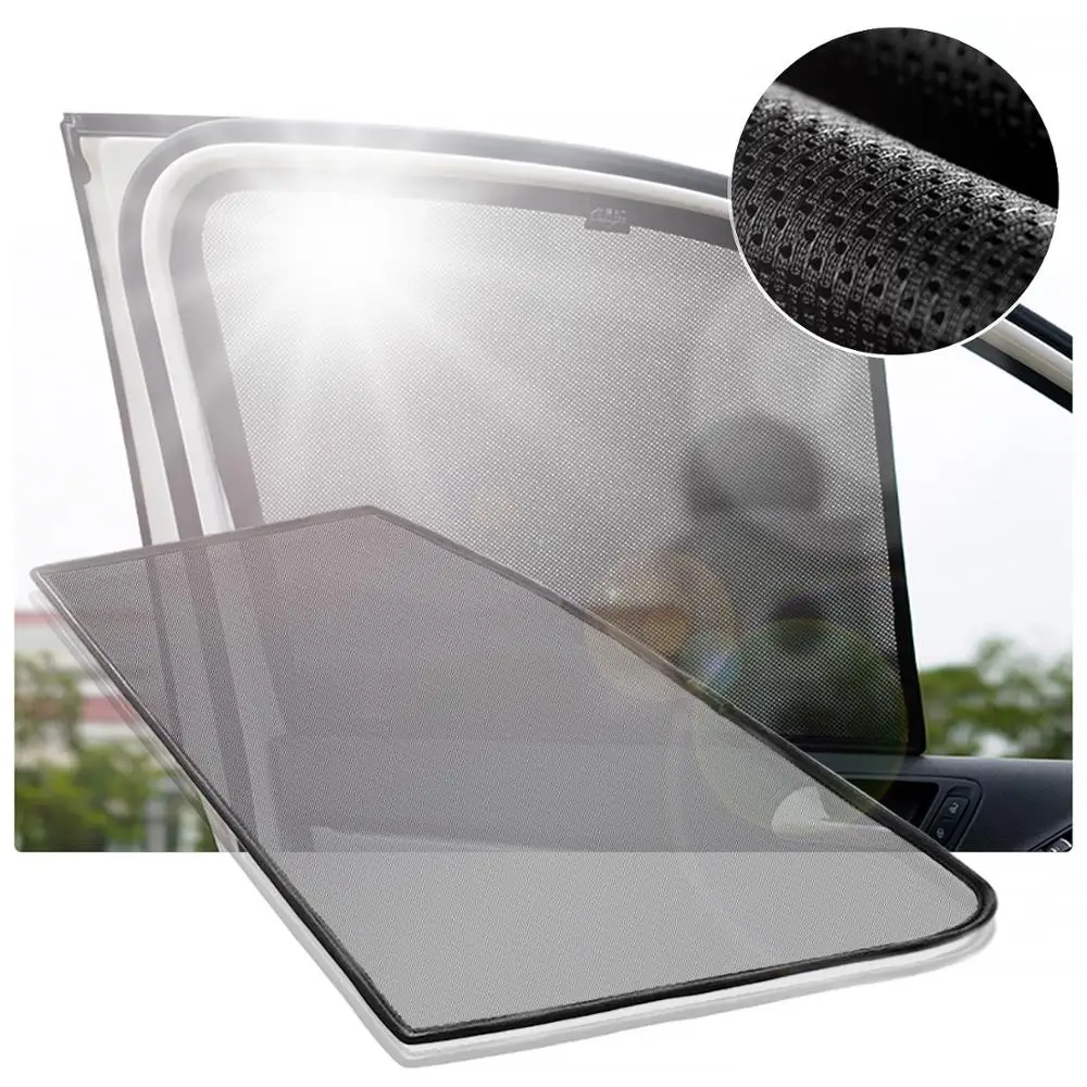 

RUIYA magnetic car side window sunshades mesh shade blind for Jeep Grand Cherokee WK2 car curtain black sunscreen insulation