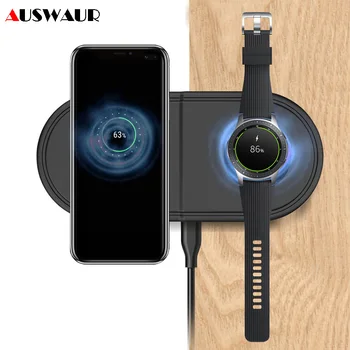 

Fast QI Wireless Charger Pad for Samsung Galaxy Buds Watch Active Gear S2 S3 S4 Sport 2 In 1 Mobile Phone Quick Wireless Charge