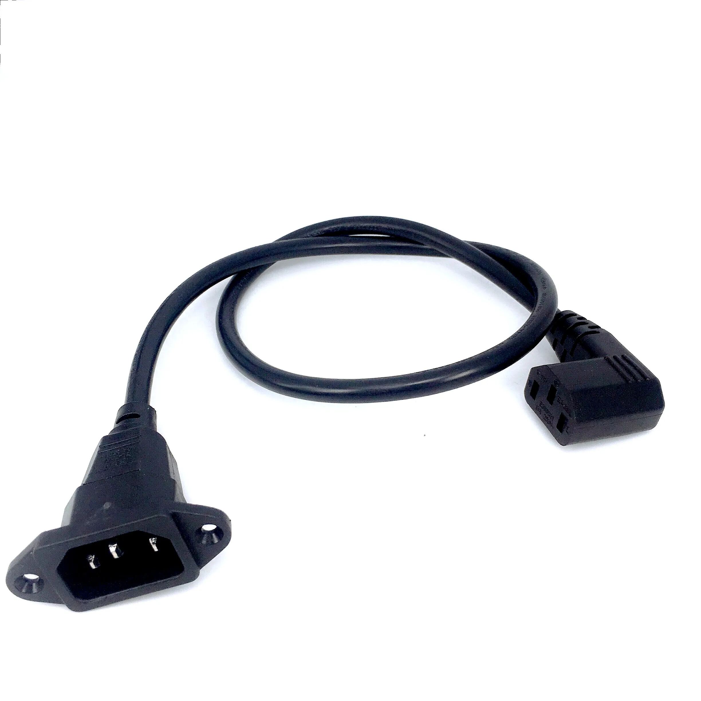 IEC320 C14 to C13 Extension cord,C14 with screw holes and C13 Short,30CM/60cm lenght,C13 Left/Right Angled,H05VV-F 3G 0.75MM