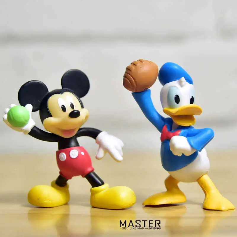 Disney 2 шт./компл. фигурки Микки Маус и Дональд Дак игрушки Модель Кукла фигурка