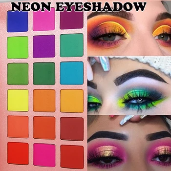 

18 Colors Matte Glitter Silky Powder Pigmented Neon Eyeshadow Palette Shimmer Blendable Waterproof Eyeshadow Eye Makeup Cosmetic