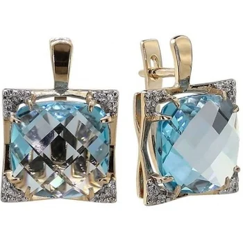 

Aloris earrings with Topaz and cubic zirconia in red gold