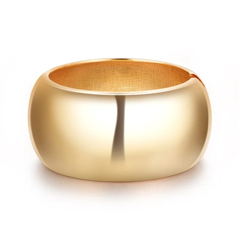 Simple Design Smooth Alloy Cuff Bracelets for Women Statement Jewelry Classic Big Bangle Manchette Punk Accessories bangle bracelet