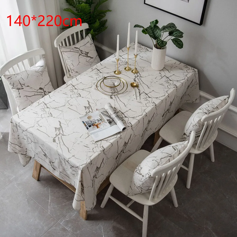 

Square Lightweight Protective Marble Print For Kitchen Table Cloth Washable Outdoor Dust-Proof Home Decor Reusable Party Dining