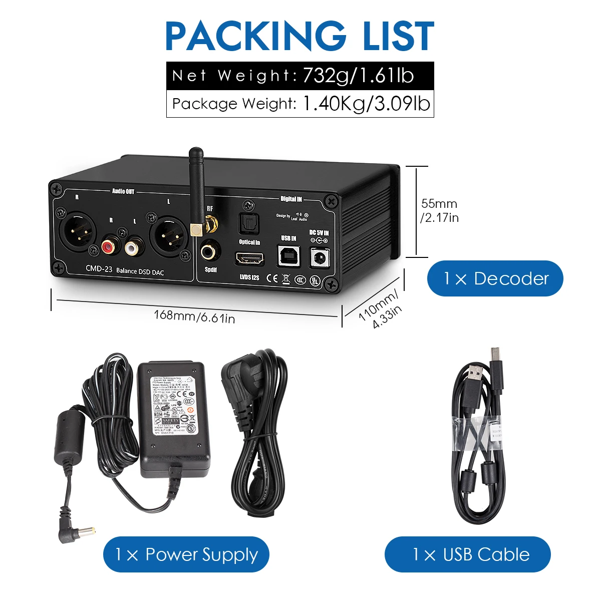 듀얼 ES9038Q2M DAC 디코더 CSR8675 블루투스 5.0 수신기 XMOS USB DAC S/PDIF 동축 광 IIS 디지털 아날로그 변환기