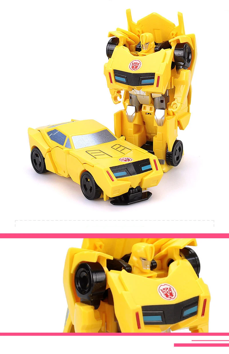 Children 12cm Transformation Robot Kit Toys Models 2 in 1 one Step Model Deformed Car Toy for Boy Gift