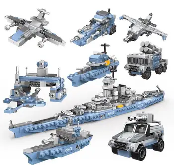

WW 2 USS Missouri Battleship Building Blocks Military Army Fighter Cruisers Missile vehicle Bricks Toys Gift For Children
