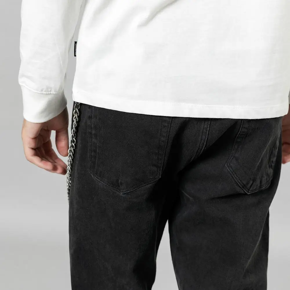 SIMWOOD осенние зимние новые черные джинсы мужские повседневные облегающие джинсовые брюки высокого качества размера плюс брендовая одежда SI980647