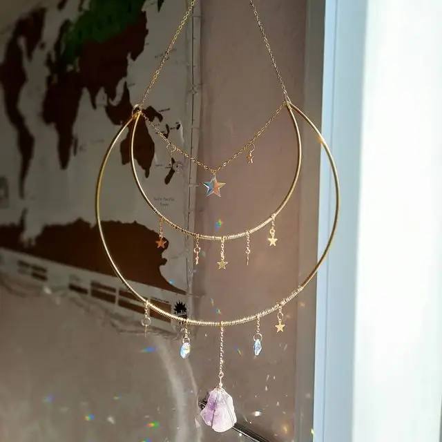 

Large Crystal Moon Suncatcher