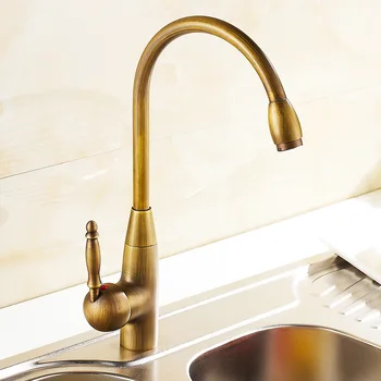 

Copper Kitchen Hot and Cold Faucet Vintage Retro Tap Washing Basin Faucet Basin Faucet Rotatable