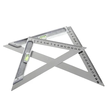 

150mm Triangle Ruler 90 Alloy with Bead Horizontal Woodworking Measuring Tool