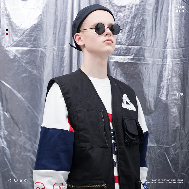 Palace Life2018 Popular Brand Summer New Style Men'S Wear Classic Triangular Printed MEN'S Waistcoat Vest