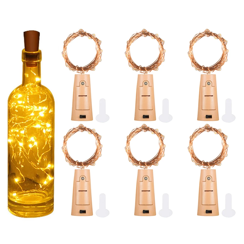 

6 шт., светодиодная гирлянда из медной проволоки на солнечной батарее