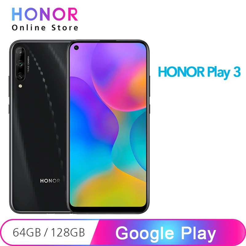 Google Play Honor Play 3 64 Гб/128 ГБ Play3 смартфон 48мп задняя камера Kirin 710F Восьмиядерный аккумулятор 4000 мАч 6,3" 1560*720