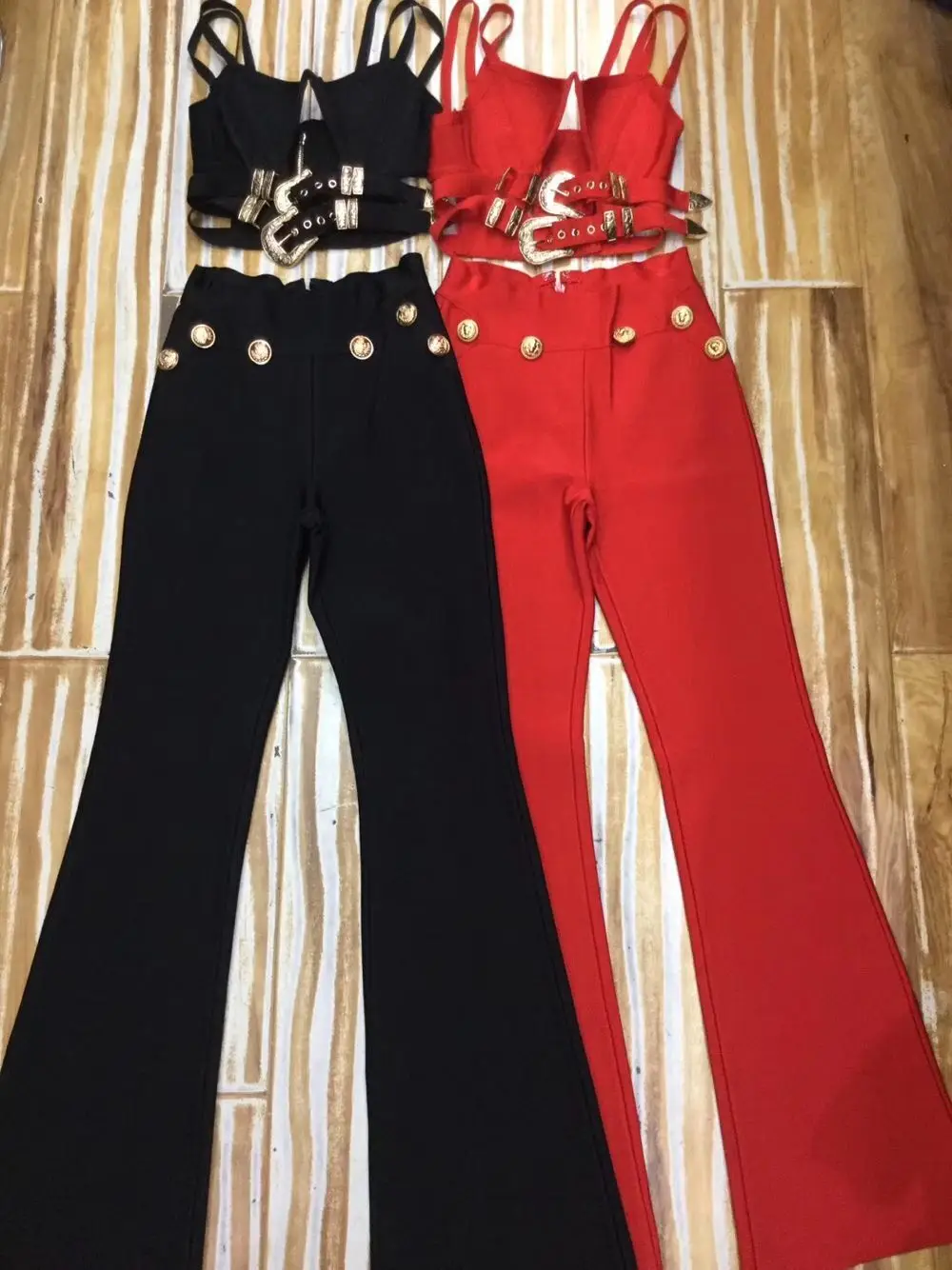 High Quality Red Black Fashion 2 Pieces Set Rayon Bandage Set Cocktail Party Set High Quality Red Black Fashion 2 Pieces Set Rayon Bandage Set Cocktail Party Set