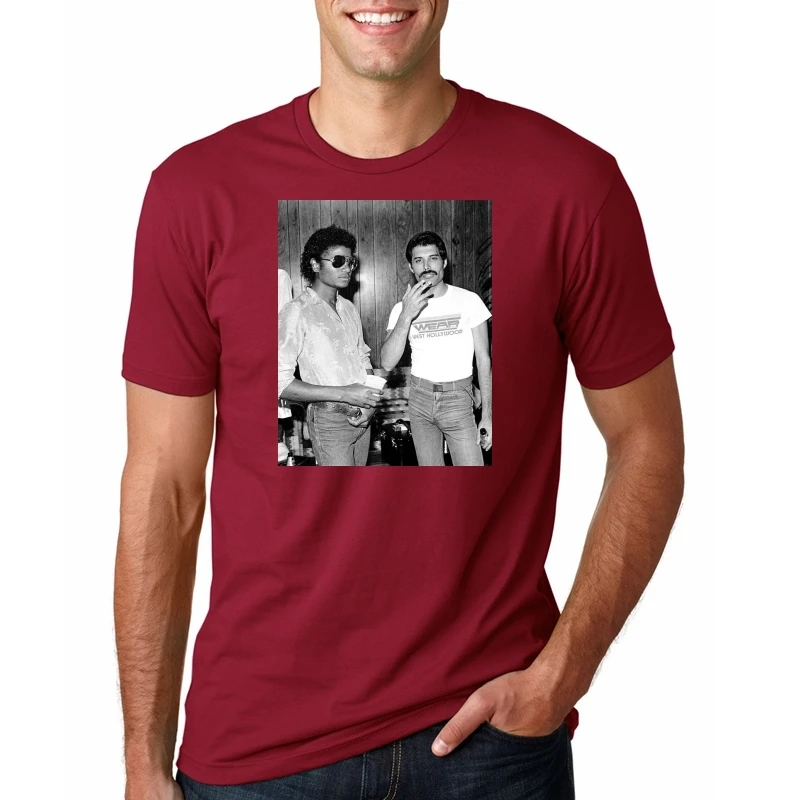 Freddie Mercury And Michael Jackson T-Shirt Men Casual 100% Cotton T Shirt Mens Shirts Fashion Newest 2018 Streetwear |