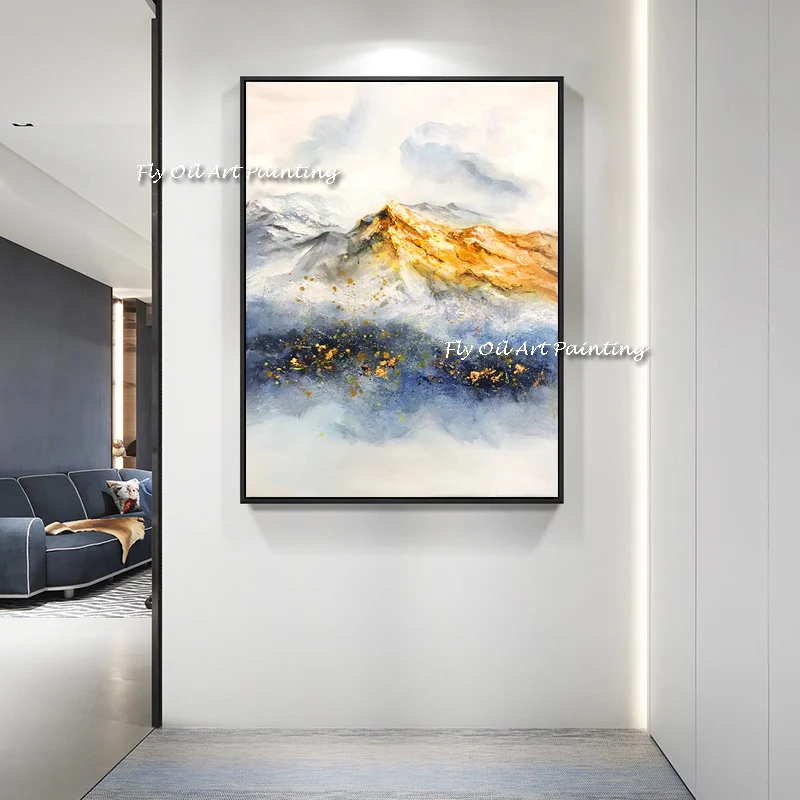

Handpainted canvas Mountain Landsacape knife oil painting cuadros decoracion salon decorative wall picture Home decoration