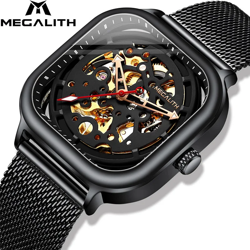 

MEGALITH Automatic Watch Men 2019 Reloj Hombre Mechanical Watch Top Brand Mesh Band Wristwatch Waterproof Sport Business Clock