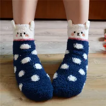 1 пара, домашние носки-тапочки для женщин и девочек, теплые эластичные зимние носки для дома на Рождество, CUN 668