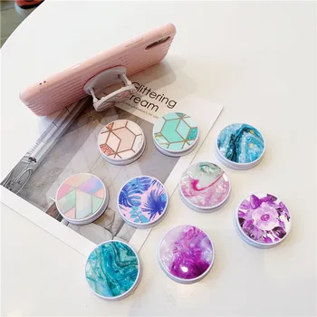 

Abstract Marble Folding Stand Holder For Mobile Phone For iphone XS Max Pad For Huawei For Samsung Cute Grip Contraction bracket