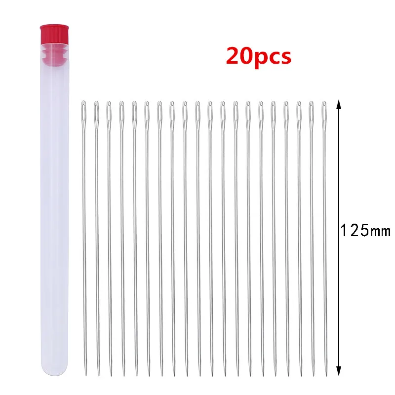 MIUSIE 20Pcs 125mm Large Eye Needles Leather Sewing Needle Silver Embroidery Tapestry Hand Accessories | Дом и сад