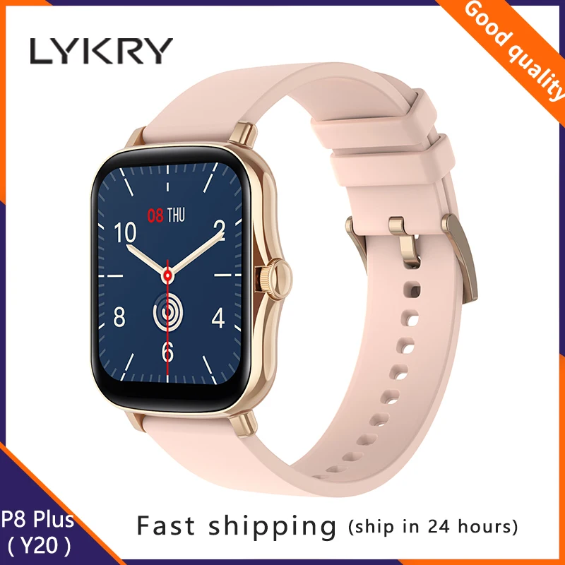 LYKRY P8 плюс Смарт-часы Y20 1 69 дюймов полный сенсорный IP67 Водонепроницаемый