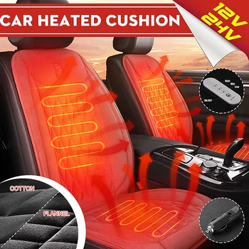 

Fast Heated & Adjustable Car Seat Heater 12V 24V 3 files Cushion Warmer Cover Universal Winter Heated Warm High Low Temperature