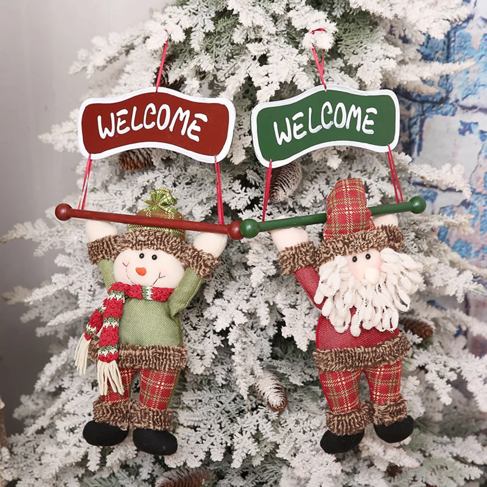 Christmas Decorations Santa Claus Snowman Store Window Set Props Pendant